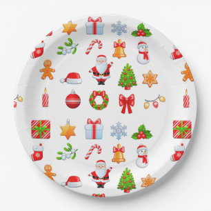 Plato De Papel Diseño de iconos para Navidades dulces