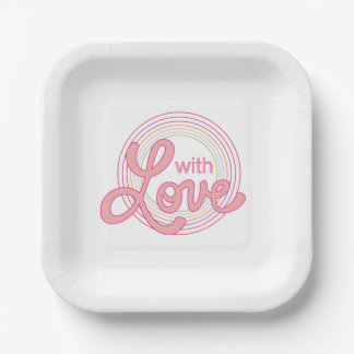 Plato De Papel Diseño de impresión de almohada con amor