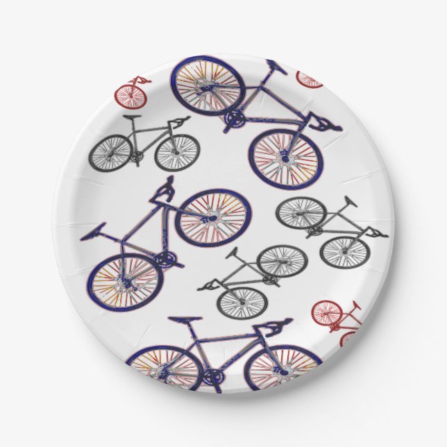 Plato De Papel Diseño de impresión de bicicleta (Anverso)