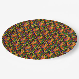 Plato De Papel Diseño de Kente colorido de Guay