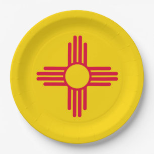 Plato De Papel Diseño de la bandera de Nuevo México