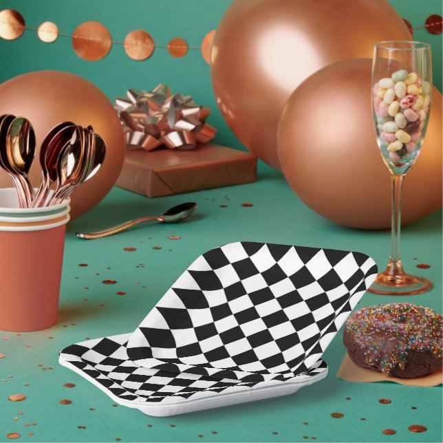 Plato De Papel Diseño de la bandera de verificación de tablero de (Multi)