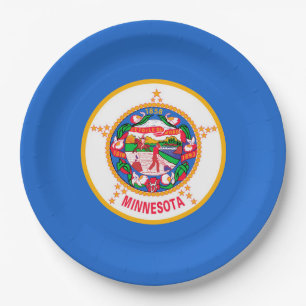 Plato De Papel Diseño de la bandera del estado de Minnesota