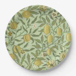 Plato De Papel Diseño de la fruta de la granada de William Morri