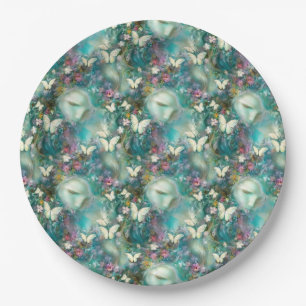 Plato De Papel Diseño de la serie de mariposa mística 3