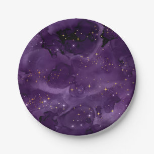 Plato De Papel Diseño de la serie Galaxia Púrpura 8