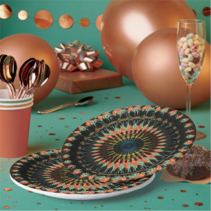 Plato De Papel Diseño de la Vibe de la Tierra Espiral de la Naran