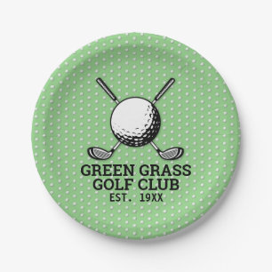 Plato De Papel Diseño de logotipo de palo de golf personalizado