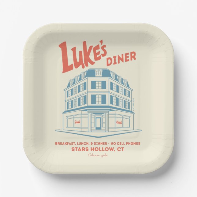 Plato De Papel Diseño de Luke's Diner Stars Hollow (Anverso)
