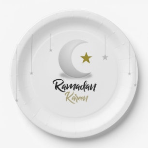 Plato De Papel Diseño de media luna Ramadan Kareem - Mubarak islá