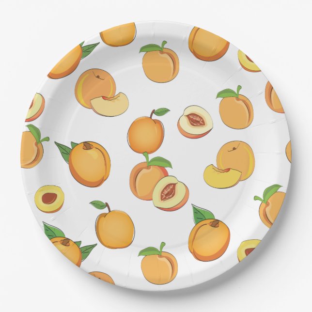 Plato De Papel Diseño de melocotón (Anverso)