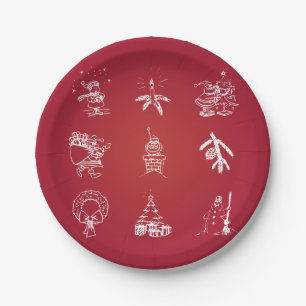 Plato De Papel Diseño de Navidades personalizares