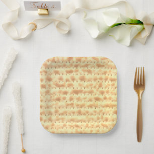 Plato De Papel Diseño de Pascua Cute Matzo 4Sarah