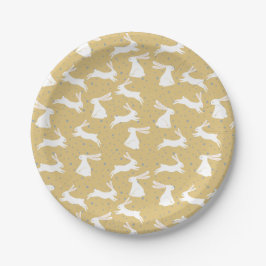 Plato De Papel Diseño de patrones de conejo cutáneo