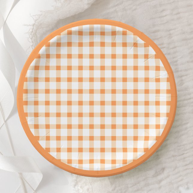 Plato De Papel Diseño de picnic con patrón de cuadros gingham nar (Subido por el creador)