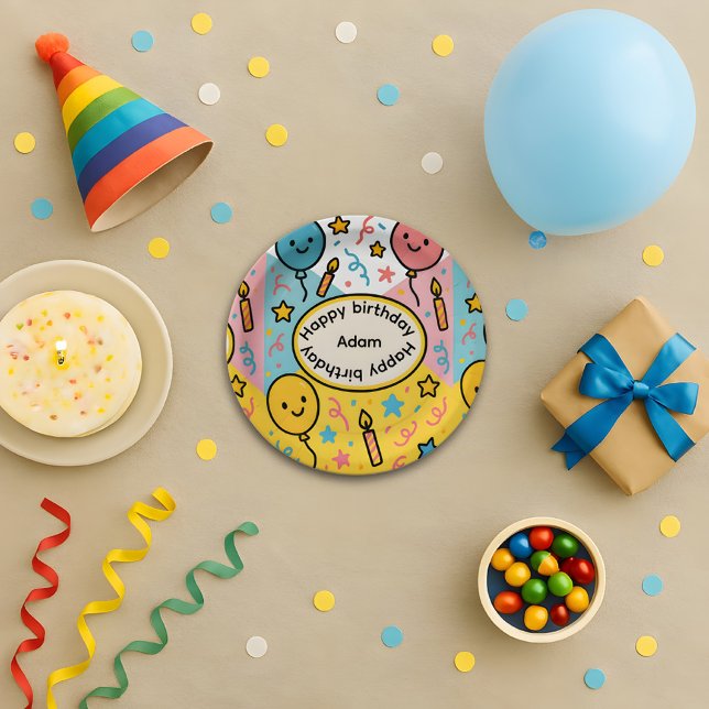 Plato De Papel Diseño de placa de papel de cumpleaños para niños  (Subido por el creador)