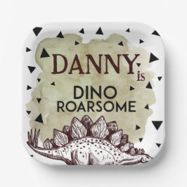 Plato De Papel Diseño de placa Fiesta Dino Roarsome