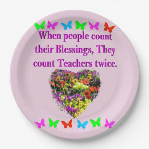 PLATO DE PAPEL DISEÑO DE PROFESORES BENDECIDO E INSPIRADOR
