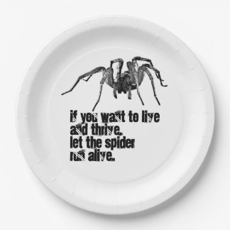 Plato De Papel diseño de proverbio cita de araña