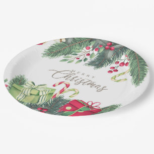 Plato De Papel Diseño de regalo navideño navideño navideño