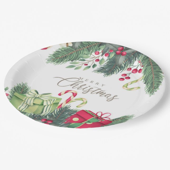 Plato De Papel Diseño de regalo navideño navideño navideño (Angular)