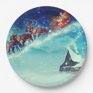Plato De Papel Diseño de regalo navideño navideño navideño