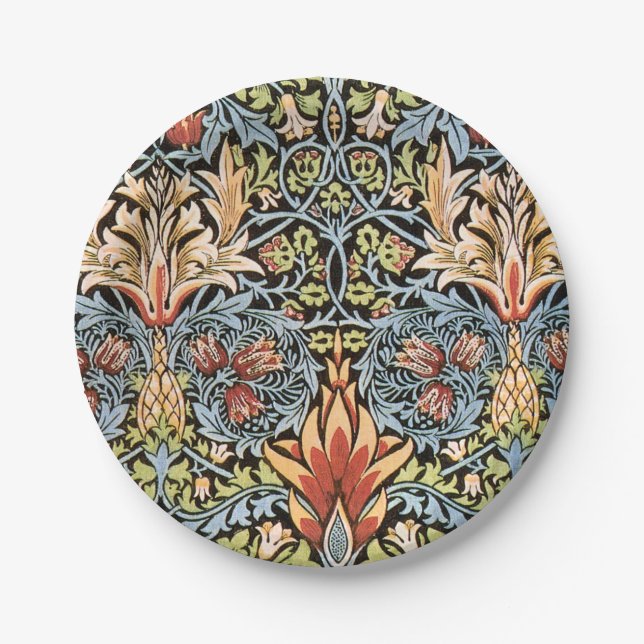 Plato De Papel Diseño de Snakeshead William Morris (Anverso)
