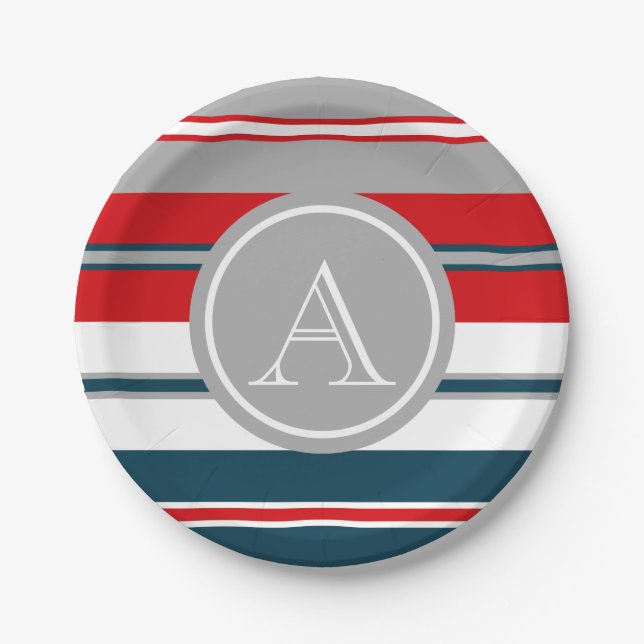 Plato De Papel Diseño del monograma (Anverso)