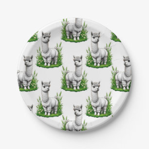 Plato De Papel Diseño del patrón de camello llama Alpaca