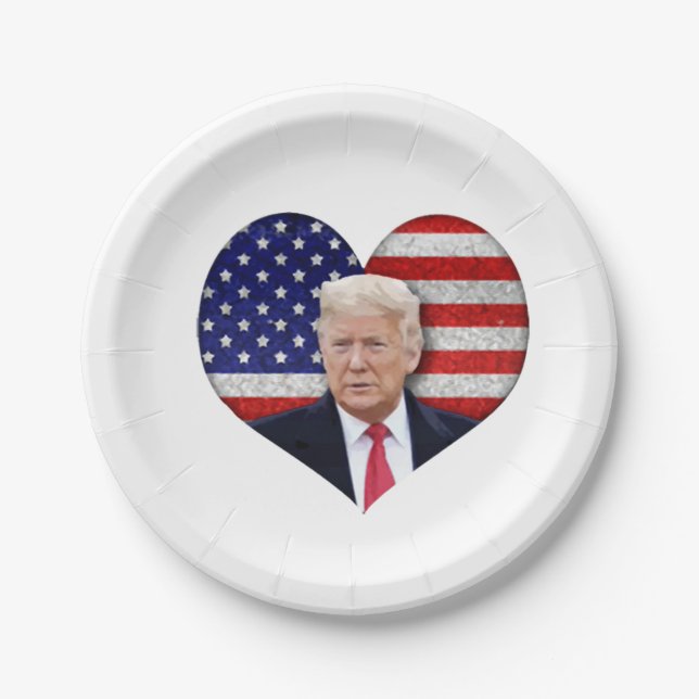 Plato De Papel Diseño del presidente Trump (Anverso)