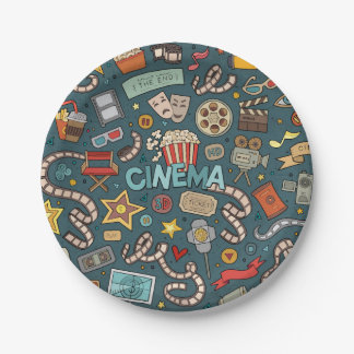 Plato De Papel Diseño del teatro del cine de la fan de película