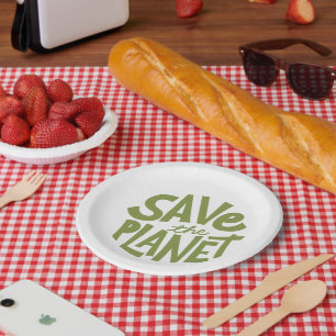 Plato De Papel Diseño Ecológico Salva el Planeta
