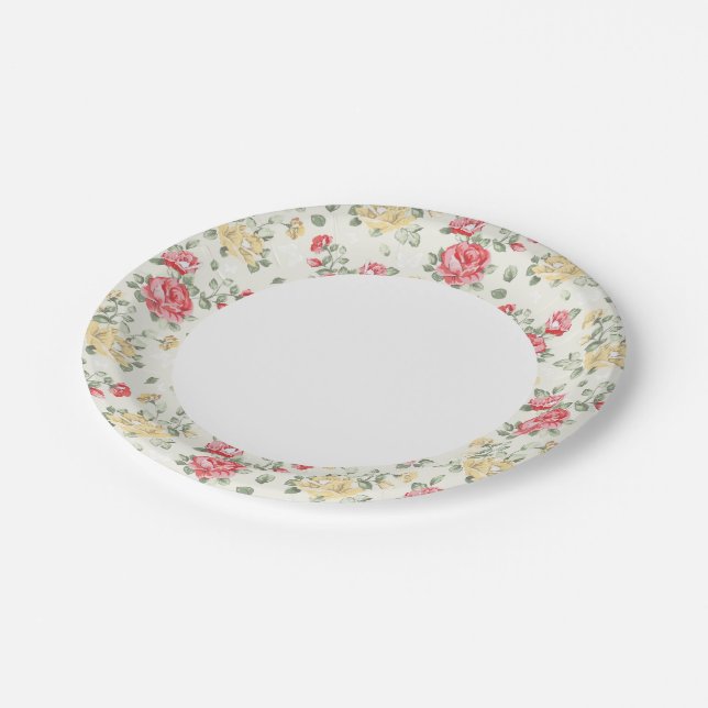 Plato De Papel Diseño elegante de papel pintado rosa (Angular)