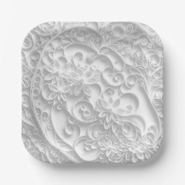 Plato De Papel Diseño elegante de papel que acallan el Daisy