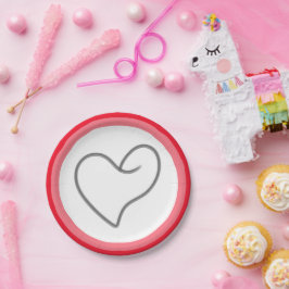 Plato De Papel Diseño elegante en forma de corazón