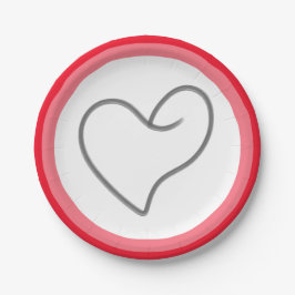 Plato De Papel Diseño elegante en forma de corazón