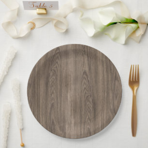 Plato De Papel Diseño estético de moda marrón oscuro