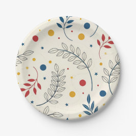 Plato De Papel Diseño floral