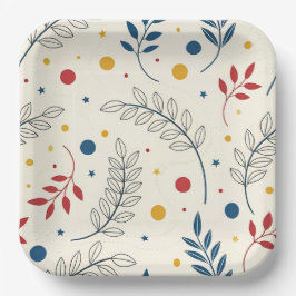 Plato De Papel Diseño floral