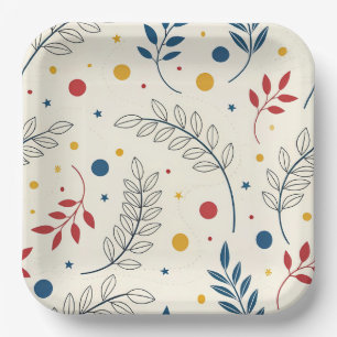 Plato De Papel Diseño floral