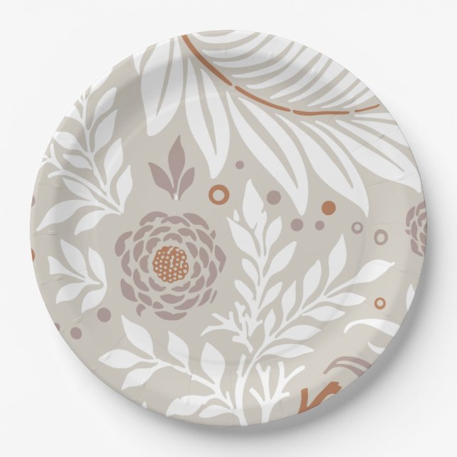 Plato De Papel Diseño floral 25 (Anverso)