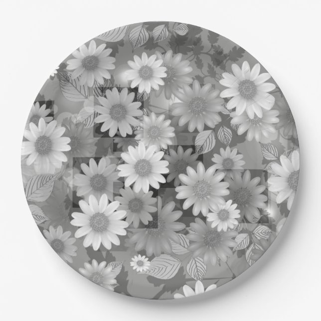 Plato De Papel Diseño floral 3 (Anverso)