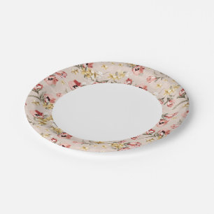 Plato De Papel Diseño floral abstracto 3