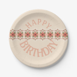 Plato De Papel Diseño floral moderno