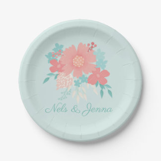 Plato De Papel Diseño floral moderno y hermoso