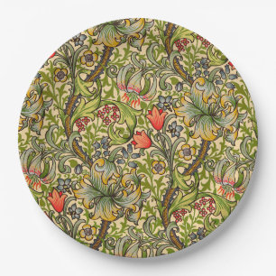 Plato De Papel Diseño floral William Morris Golden Lily