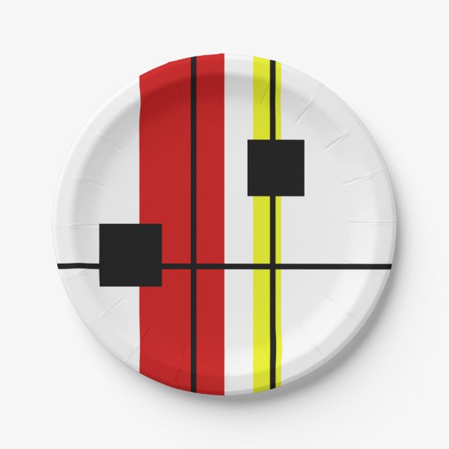 Plato De Papel Diseño geométrico (Anverso)