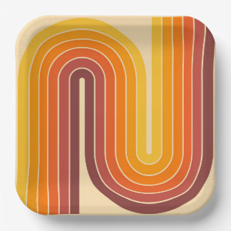 Plato De Papel Diseño geométrico de estilo retro vintage de los a