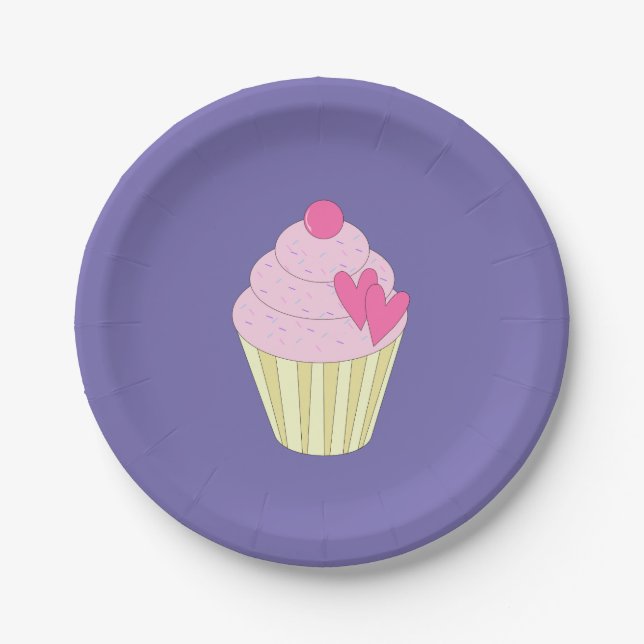 Plato De Papel Diseño illusima Morado (Anverso)