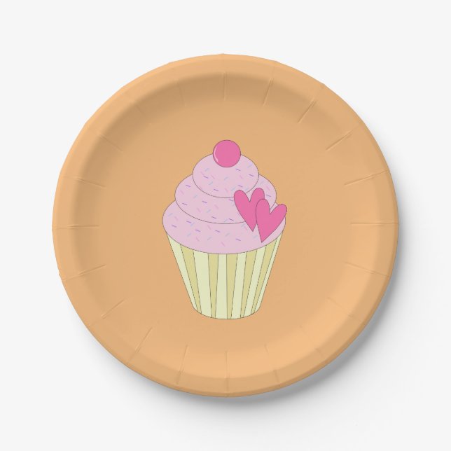 Plato De Papel Diseño illusima Naranja (Anverso)